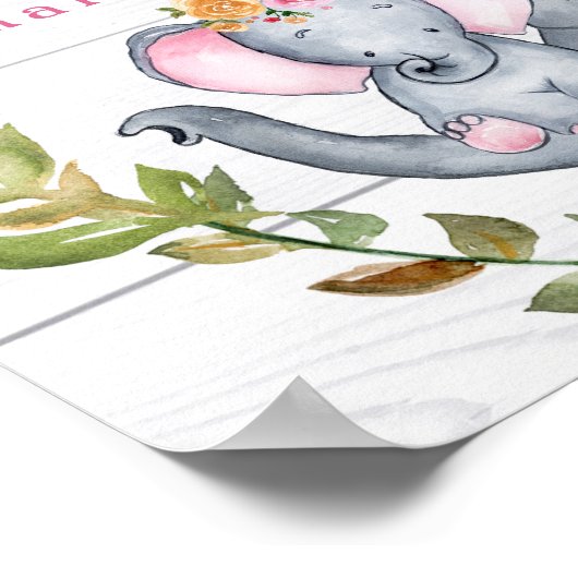 Custom Dream Big Little One Elephanten Niedlich Pi Poster (Ecke)