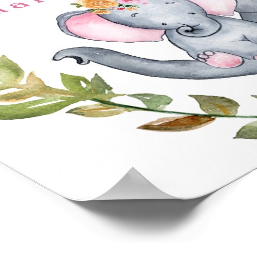 Custom Dream Big Little One Elephanten Niedlich Pi Poster (Ecke)