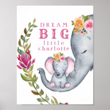 Custom Dream Big Little One Elephanten Niedlich Pi
