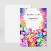 Custom Dreamy Candyland Birthday Dankeskarte (Vorne/Hinten)