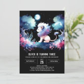 Custom Dreamy Lion Birthday Einladung (Stehend Vorderseite)