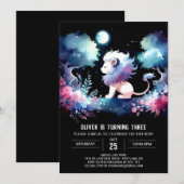 Custom Dreamy Lion Birthday Einladung (Vorne/Hinten)