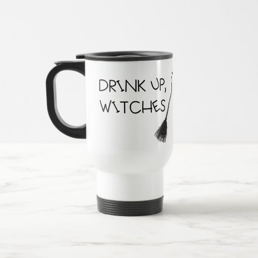 Custom DRINK UP WITCHES Broom Funny Geschenk Ästhe Reisebecher (Links)