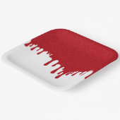 Custom Drip Effect Party Plate (Tomato Red/White) Pappteller (Gewinkelt)