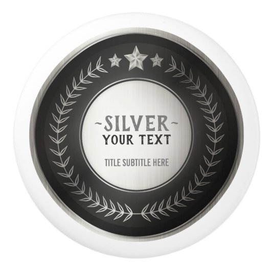 CUSTOM DRUCKDIY MEDAL Silbermeister EDITABLE Keramikknauf (Vorderseite)