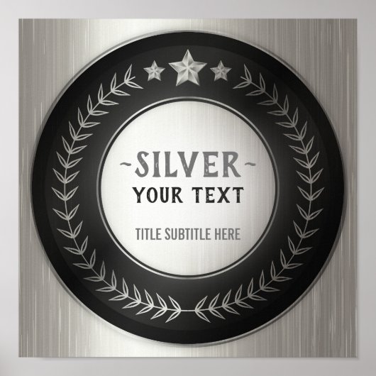 CUSTOM DRUCKDIY MEDAL Silbermeister EDITABLE Poster (Vorne)
