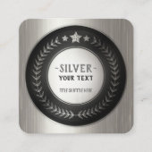 CUSTOM DRUCKDIY MEDAL Silbermeister EDITABLE Quadratische Visitenkarte (Vorderseite)