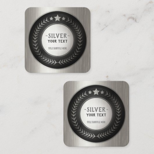 CUSTOM DRUCKDIY MEDAL Silbermeister EDITABLE Quadratische Visitenkarte (Vorne/Hinten)