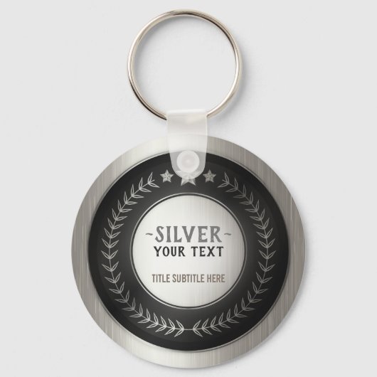 CUSTOM DRUCKDIY MEDAL Silbermeister EDITABLE Schlüsselanhänger (Vorderseite)
