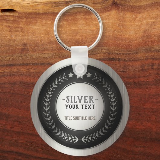 CUSTOM DRUCKDIY MEDAL Silbermeister EDITABLE Schlüsselanhänger (Vorderseite)