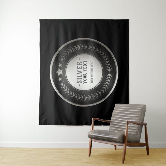 CUSTOM DRUCKDIY MEDAL Silbermeister EDITABLE Wandteppich (Beispiel)