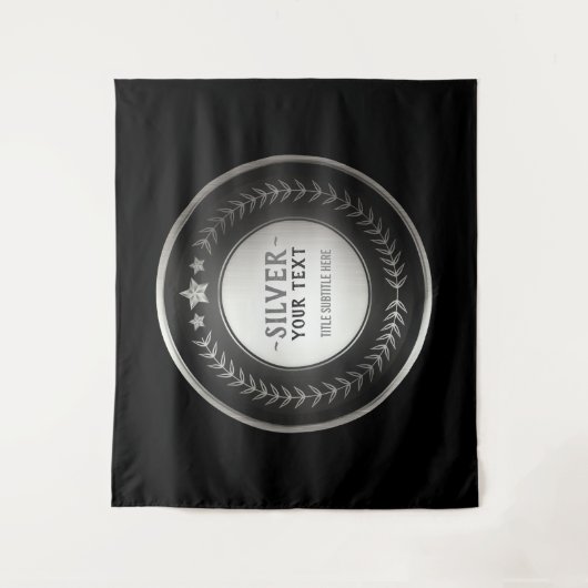 CUSTOM DRUCKDIY MEDAL Silbermeister EDITABLE Wandteppich (Vorderseite)