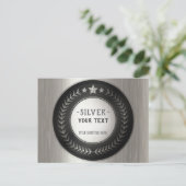 CUSTOM DRUCKDIY MEDAL Silver HINZUFÜGEN SIE IHRE L Ankündigungspostkarte (Stehend Vorderseite)