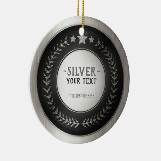 CUSTOM DRUCKDIY MEDAL Silver HINZUFÜGEN SIE IHRE L Keramik Ornament (Rechts)