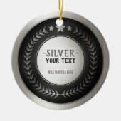 CUSTOM DRUCKDIY MEDAL Silver HINZUFÜGEN SIE IHRE L Keramik Ornament (Vorne)