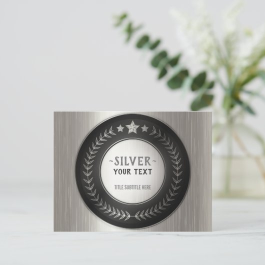 CUSTOM DRUCKDIY MEDAL Silver HINZUFÜGEN SIE IHRE L Postkarte (Stehend Vorderseite)