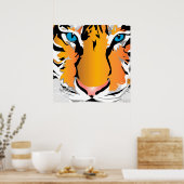 CUSTOM-DRUCKEN- TIGER-ORANGE POSTER (Küche)