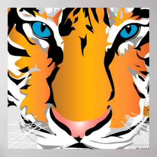 CUSTOM-DRUCKEN- TIGER-ORANGE POSTER