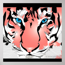 CUSTOM DRUCKEN- TIGER-PEACH POSTER
