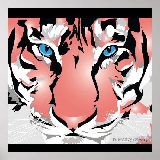 CUSTOM DRUCKEN- TIGER-PEACH POSTER (Vorne)