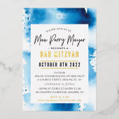 CUSTOM DRUCKORREKT 7 x 5 Zoll Max's Bar Mitzvah Fo Folieneinladung (Vorderseite)