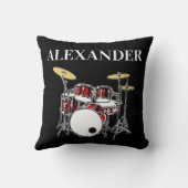Custom Drummer Rock & Roll Music Drums Musiker T Kissen (Rückseite)