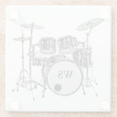 Custom Drummer Rock & Roll Musician Keepake Gesche Glasuntersetzer (Rückseite)