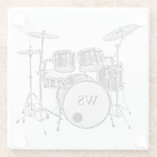 Custom Drummer Rock & Roll Musician Keepake Gesche Glasuntersetzer (Rückseite)