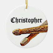 Custom Drummer Rock & Roll Weihnachtsmusiker Keramik Ornament (Vorne)