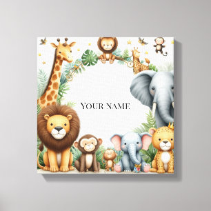Custom Dschungel Name Art Nurser Zurück zur Schule Leinwanddruck