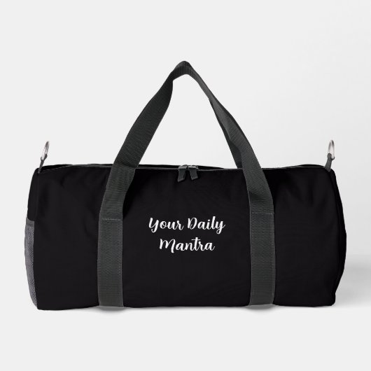Custom Duffle Bag with Name & Mantra (Rückseite)