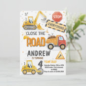 Custom Dump Truck Birthday for boys Invitation Einladung (Stehend Vorderseite)