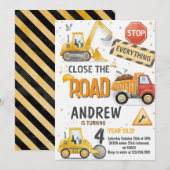 Custom Dump Truck Birthday for boys Invitation Einladung (Vorne/Hinten)