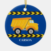 Custom Dump Truck Boys Personalisiert Weihnachten Keramik Ornament (Vorne)