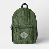 Custom Dunkel Medium Forest Green Woodgrain Muster Bedruckter Rucksack (Vorderseite)