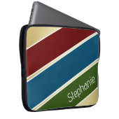 Custom Dunkel Red, Ocean Blue und Forest Green Laptopschutzhülle (Vorne Rechts)