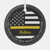 Custom Dünngoldline Golden Glue 911 Dispatcher Ornament Aus Glas (Vorderseite)