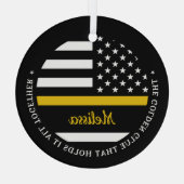 Custom Dünngoldline Golden Glue 911 Dispatcher Ornament Aus Glas (Rückseite)