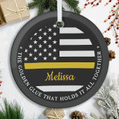 Custom Dünngoldline Golden Glue 911 Dispatcher Ornament Aus Glas