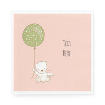 Custom Dusche Napkin Bear mit Balloon