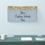 Custom Dusty Blue Birthday Party Foto Stand Prop Banner (Messe)