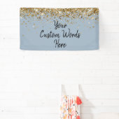 Custom Dusty Blue Birthday Party Foto Stand Prop Banner (InSitu)