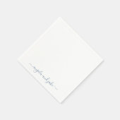 Custom Dusty Blue Swash Names Wedding Cocktail Serviette (Ecke)