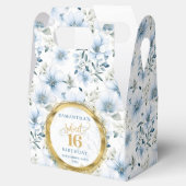 Custom Dusty Blue Sweet 16 Gold Glitzer Party Box Geschenkschachtel (Geöffnet)