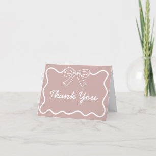 Custom Dusty Pink Retro Wavy Vielen Dank Karten