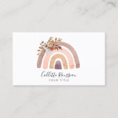 Custom Dusty Pink Terracotta Boho Rainbow Flowers Visitenkarte (Vorderseite)