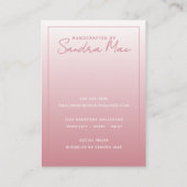 Custom Dusty Rose Blush Pink Jewelry Display Card Visitenkarte (Rückseite)