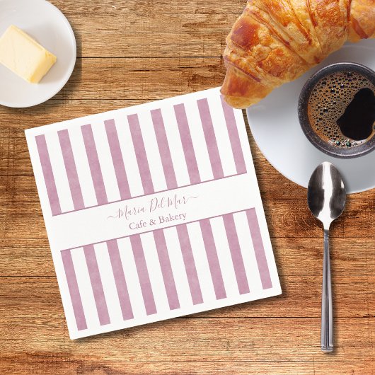 Custom Dusty Rose Striped Napkins Serviette