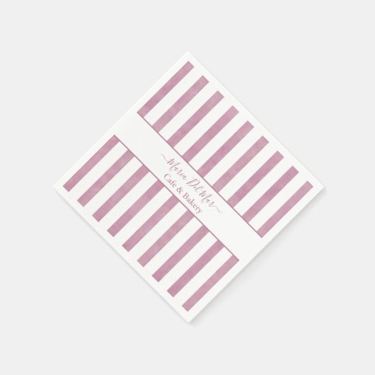 Custom Dusty Rose Striped Napkins Serviette (Ecke)