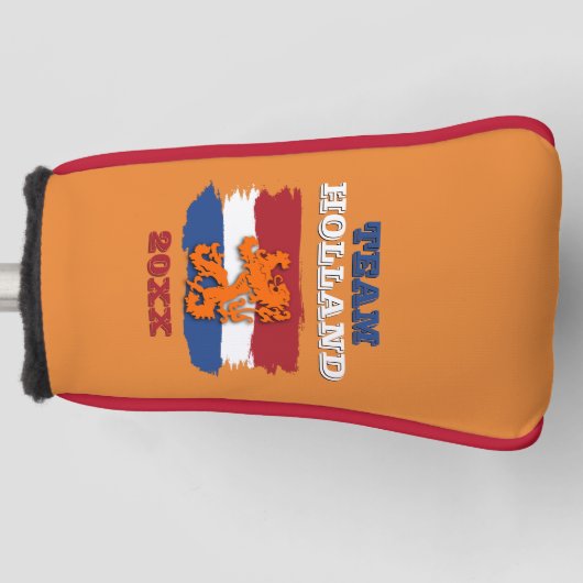 Custom Dutch Flag Orange Lion Team Holland 2025 Golf Headcover (Vorderseite)